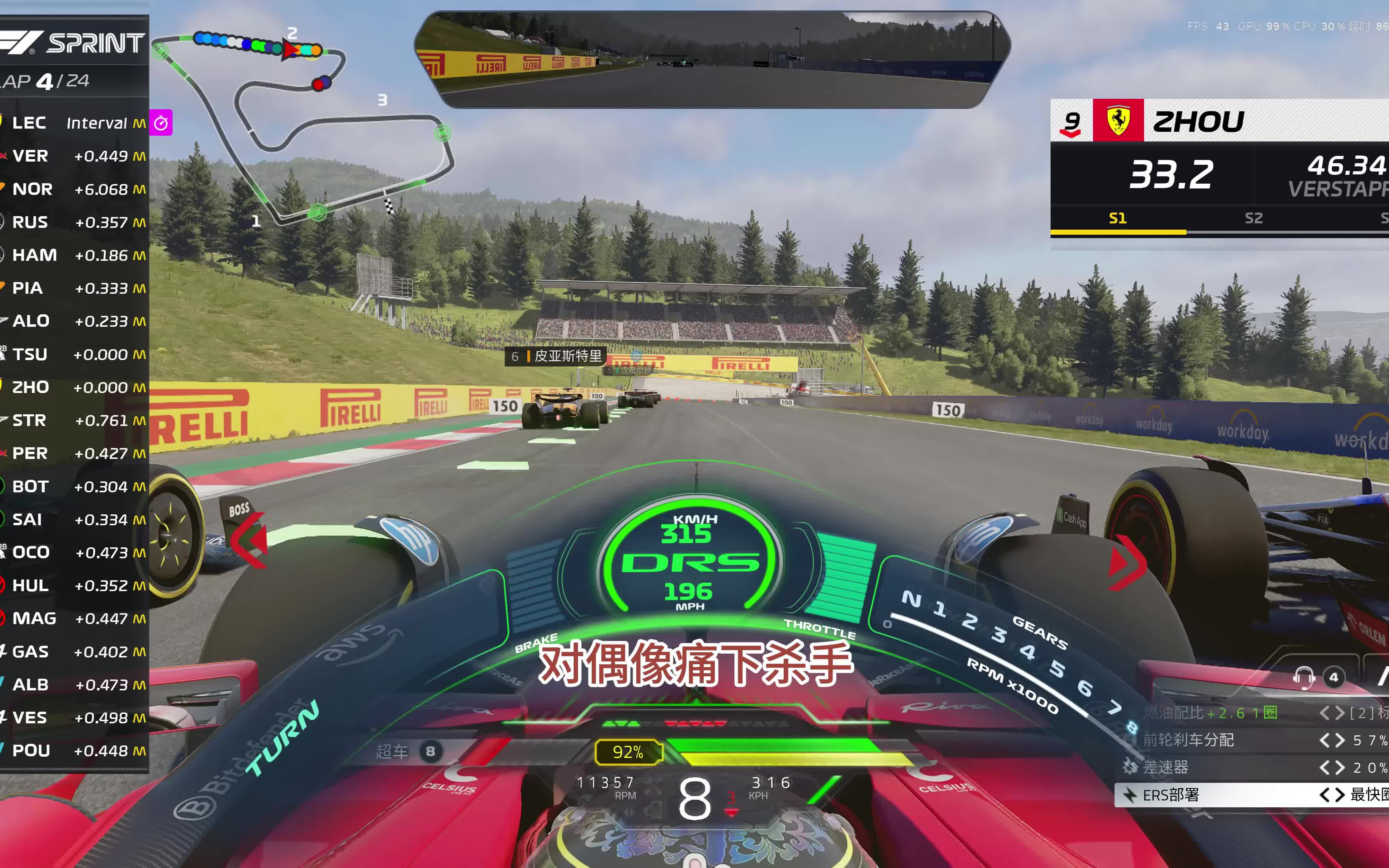 梅赛德斯逆转红牛二队，周冠宇关键制胜